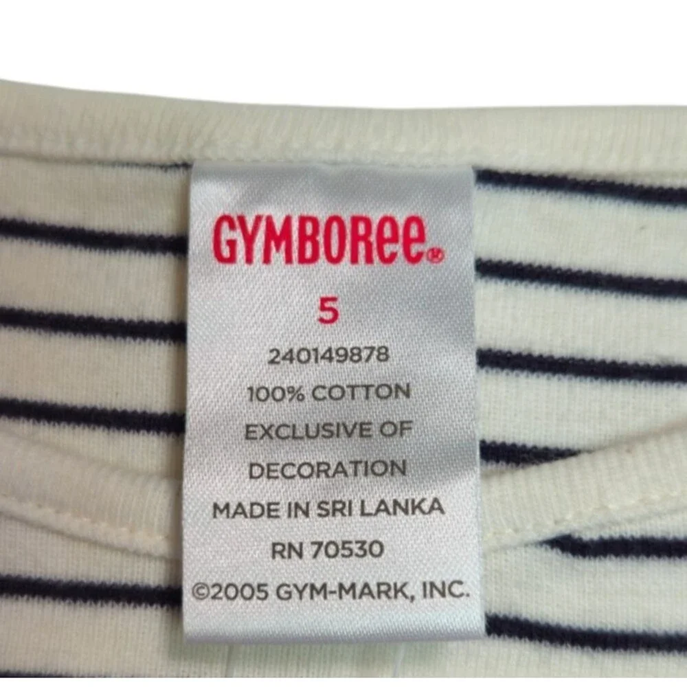 Vintage Gymboree Long Sleeved T Shirt Size 5 Black White Cherry Pie Line NWT Y2K